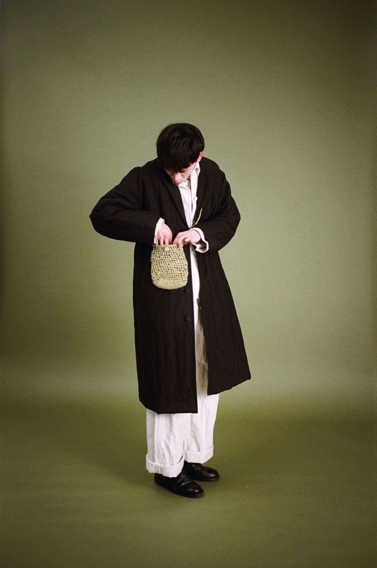 ellery coat - black cotton metal fiber
