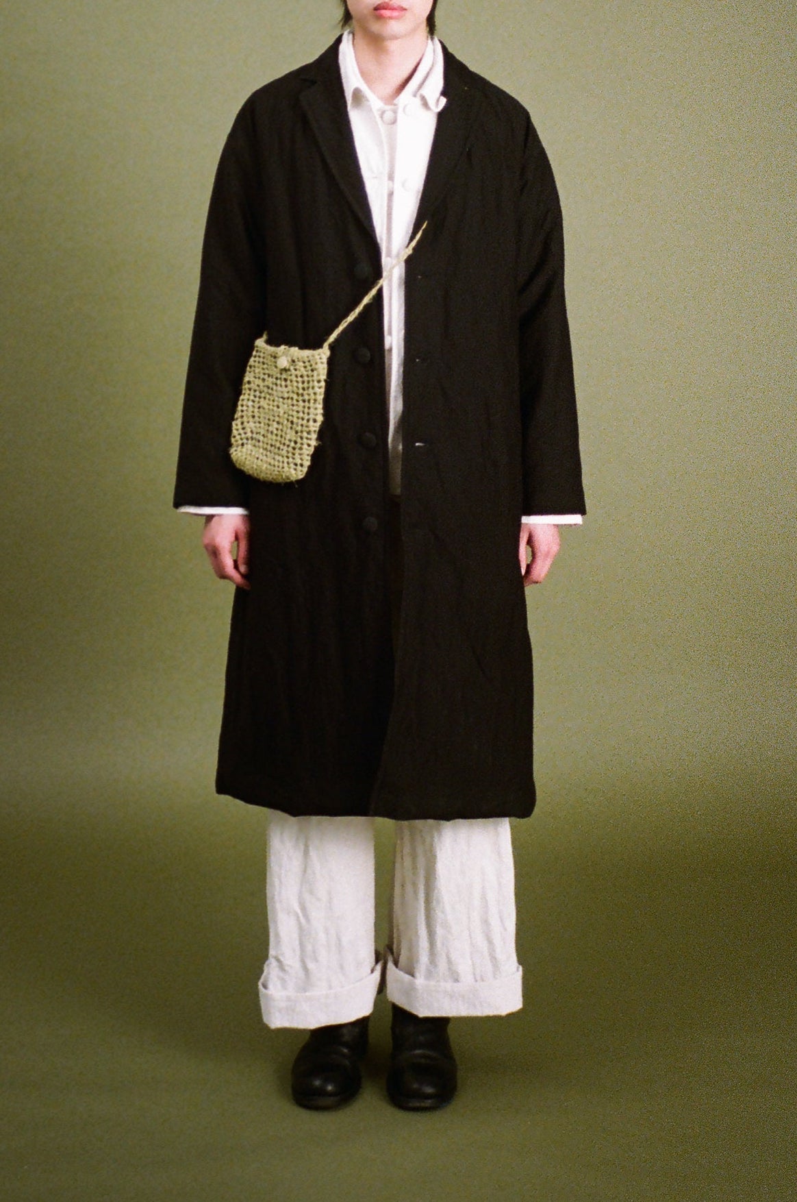 ellery coat - black cotton metal fiber