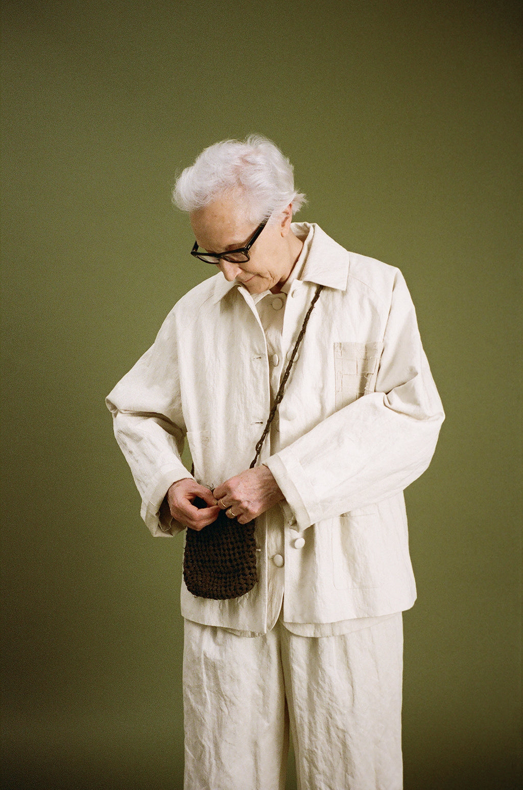ryan jacket - white cotton metal fiber