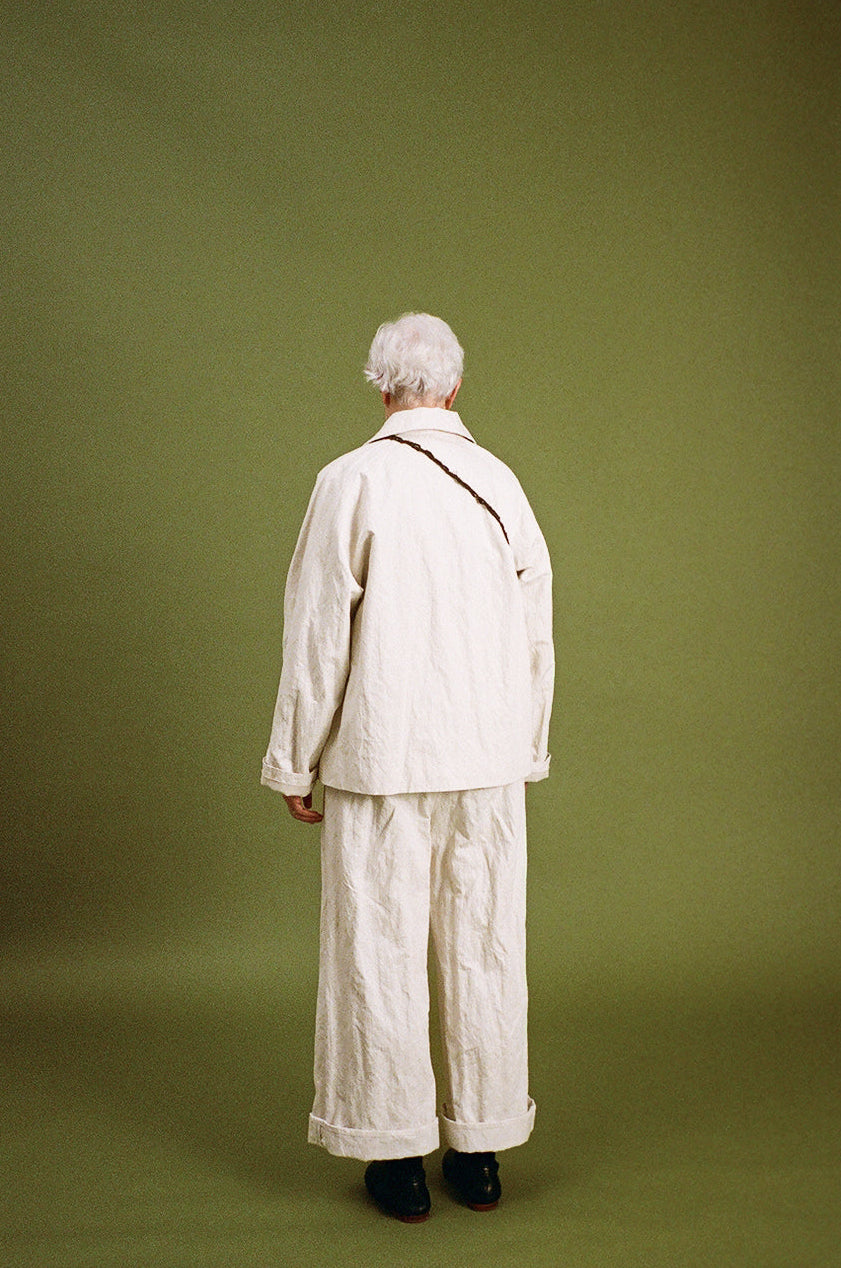 ryan jacket - white cotton metal fiber