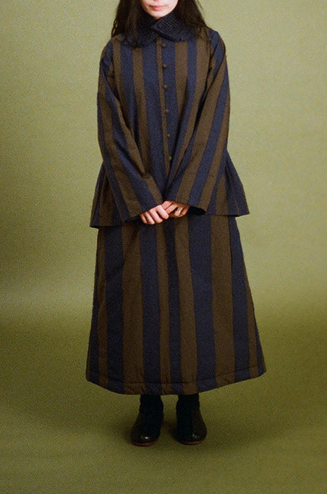 myra top - brown & blue organic cotton