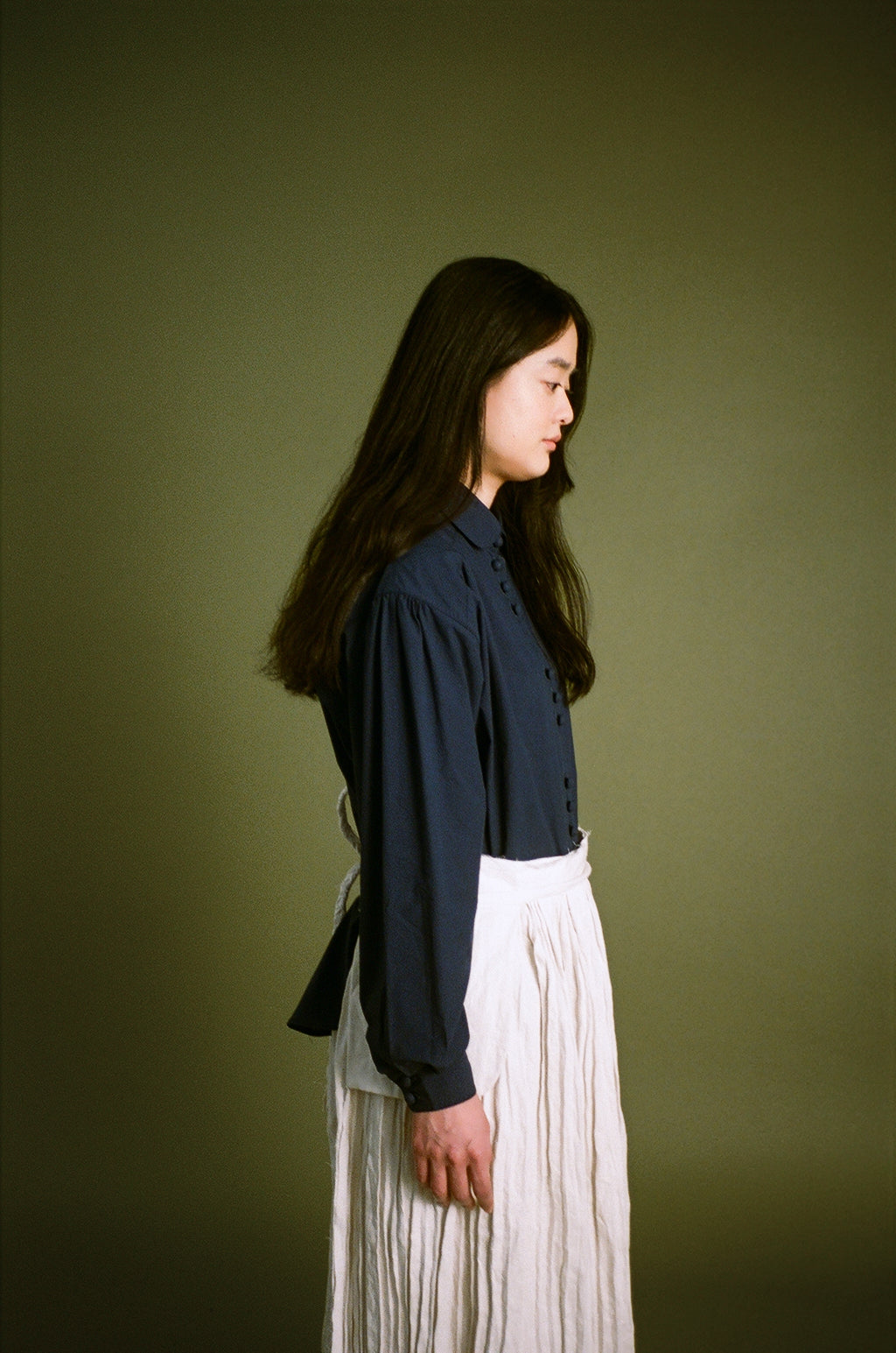leah top - blue organic cotton