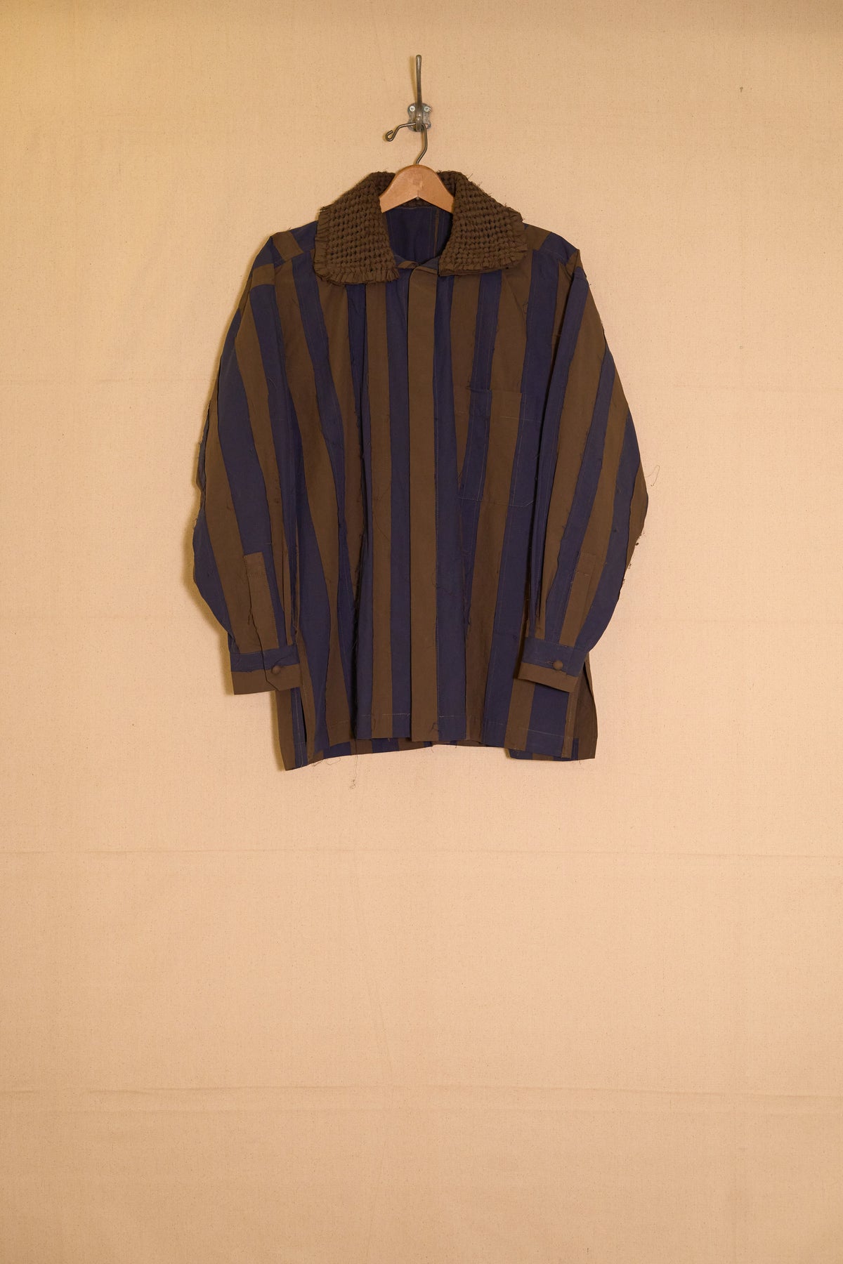 ava top - brown & blue organic cotton