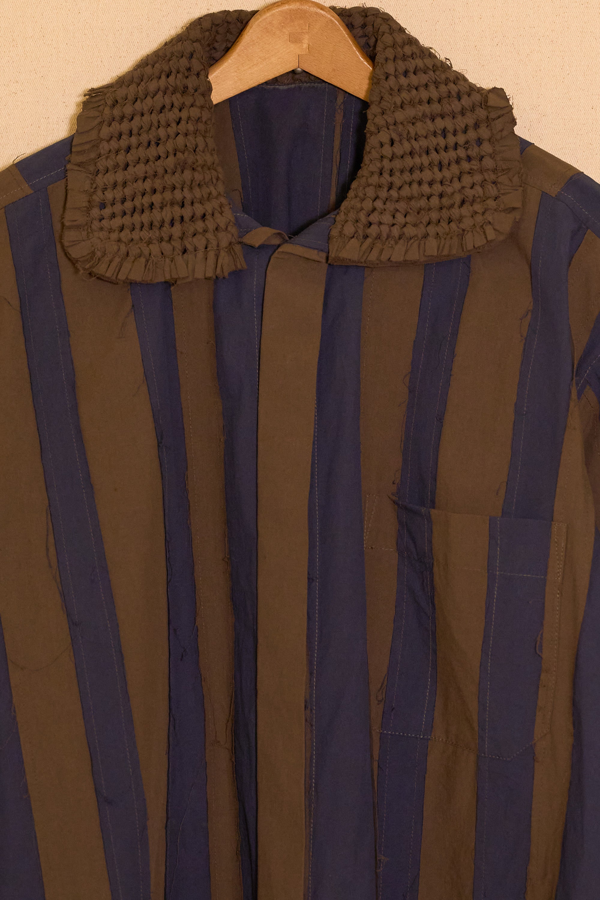ava top - brown & blue organic cotton