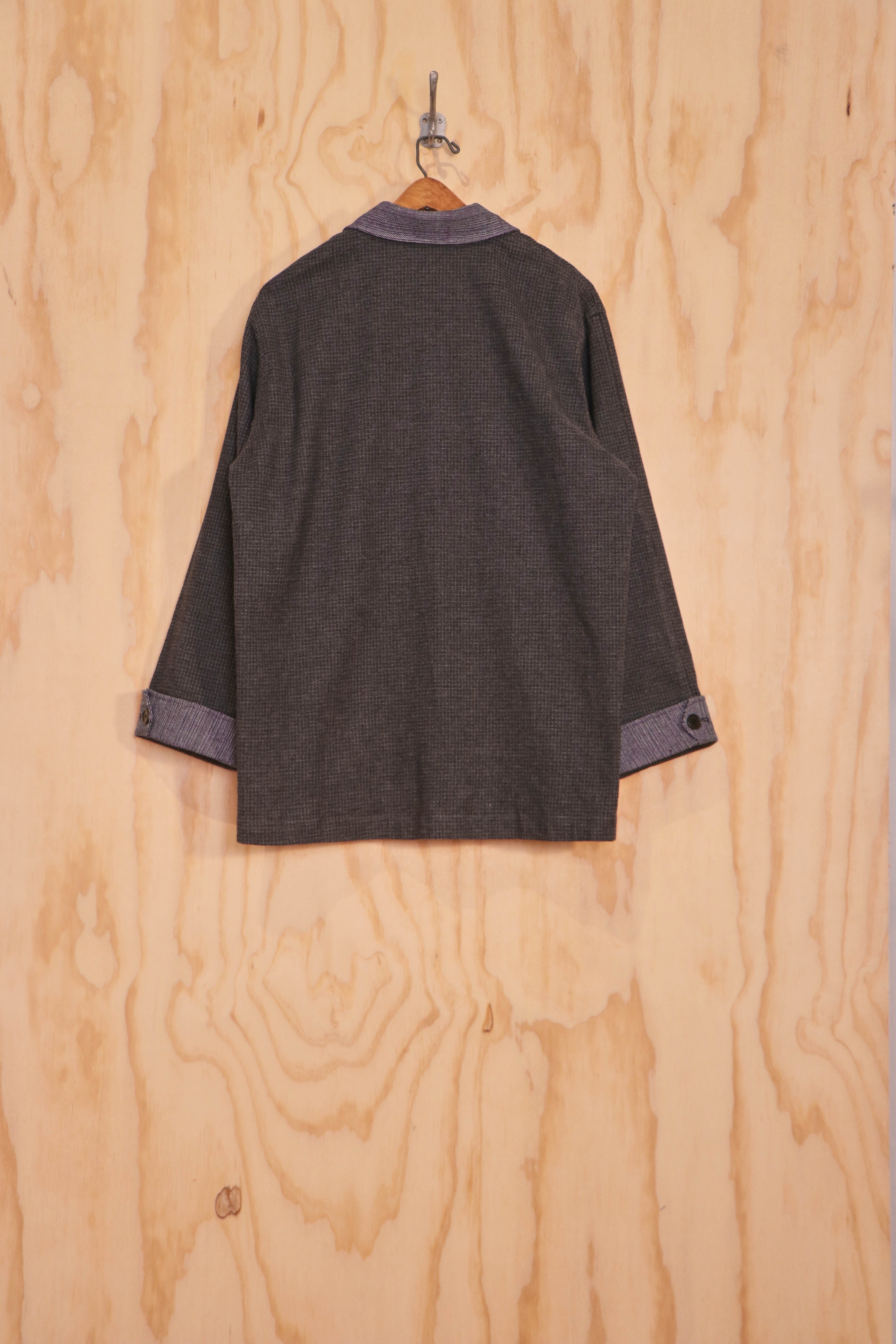 Back view of Jae Jacket in charcoal linen–cotton 2