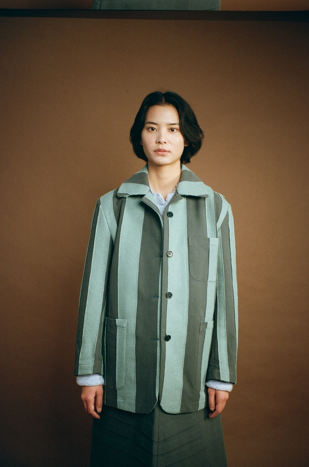 Nicole Jacket on model, three-quarter view showing relaxed, unstructured fit