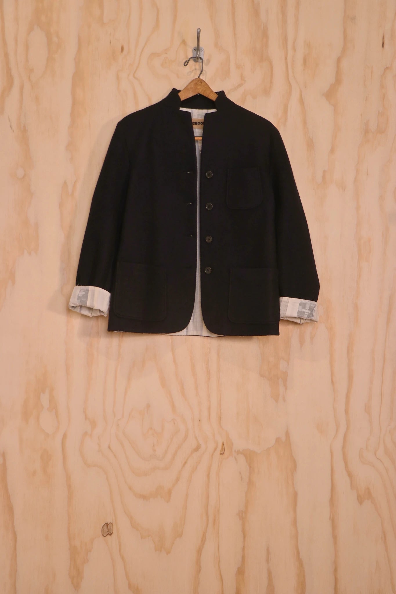 Close-up of patch pocket and clean finishing