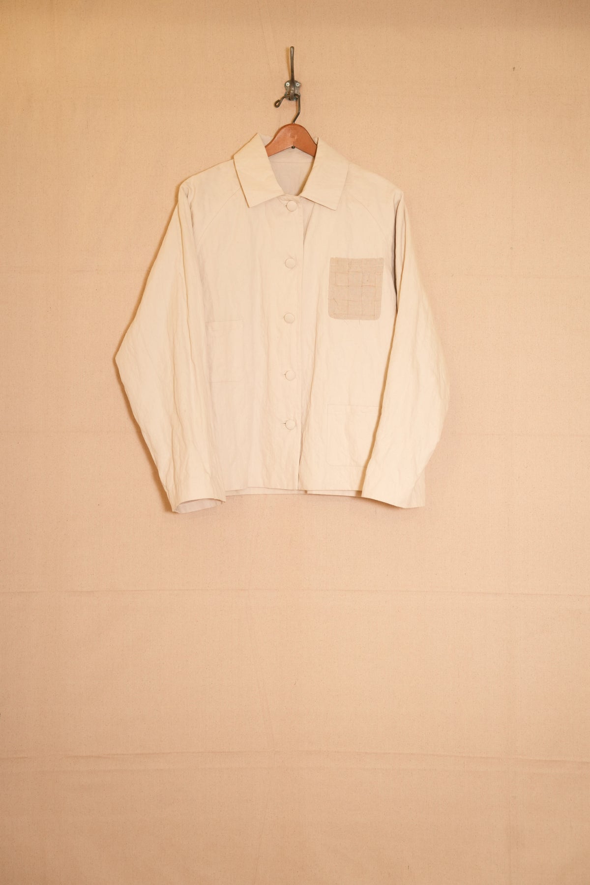 ryan jacket - white cotton metal fiber
