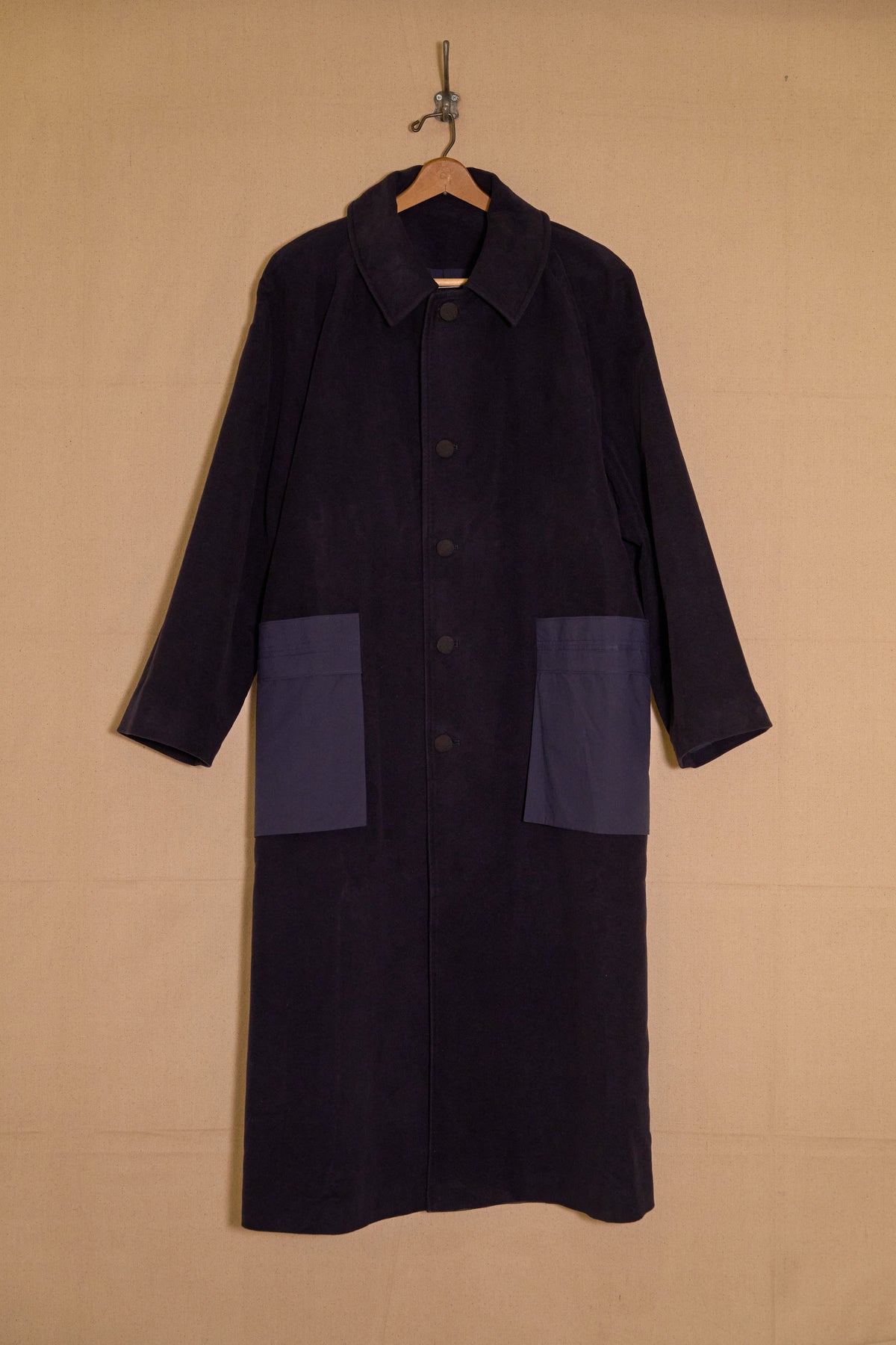 UNISECON Alma coat in blue front view