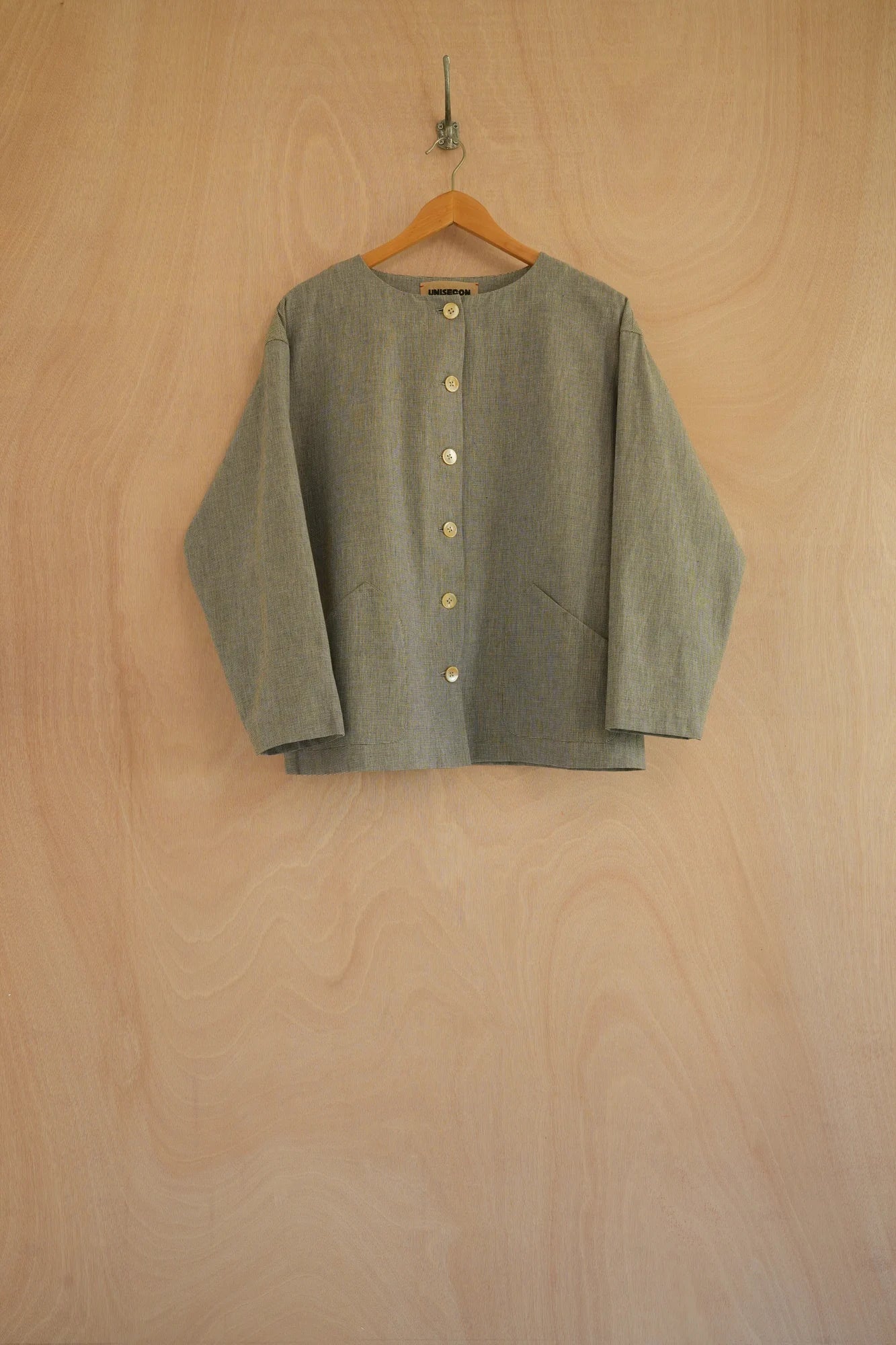 UNISECON Alva jacket in grey, front view