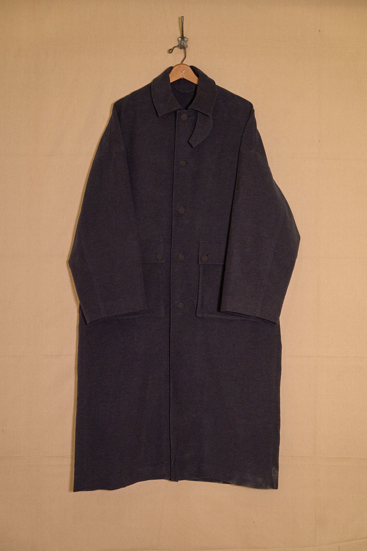 UNISECON Cyrus coat in blue front view