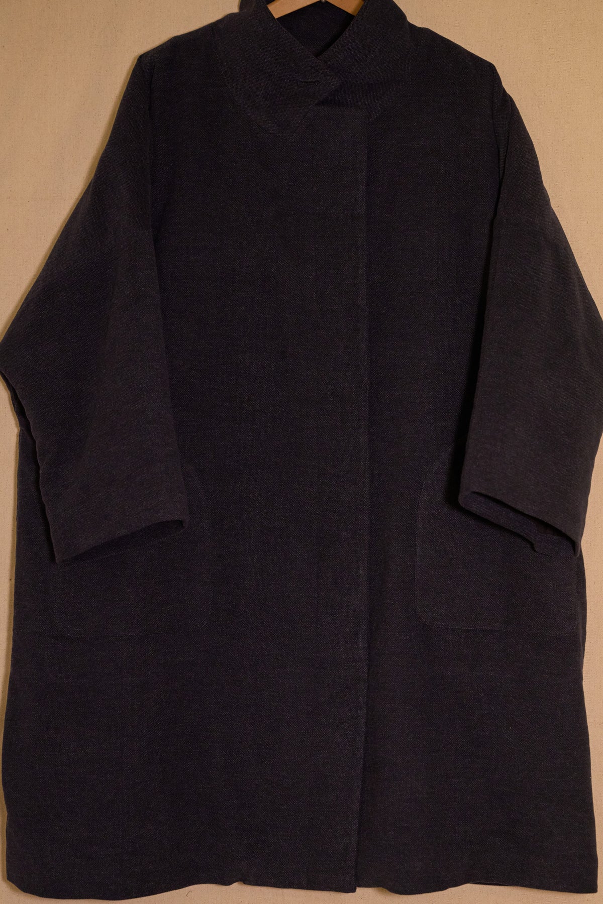 UNISECON Talia coat in blue detail view