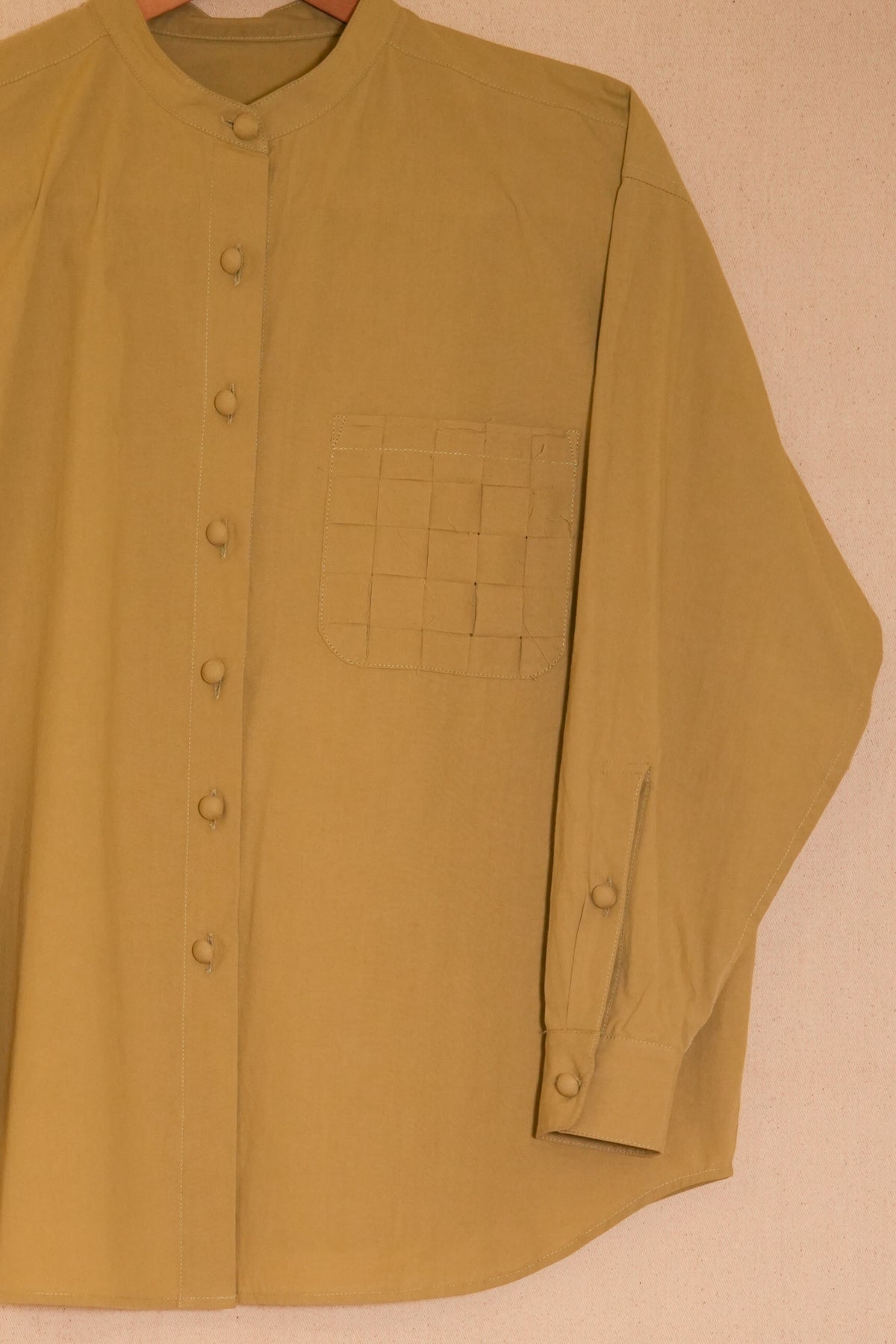 UNISECON Tyra top in chartreuse detail view