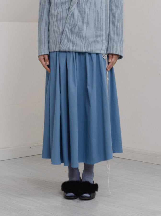 UNISECON AW21 Blue Shirred Skirt