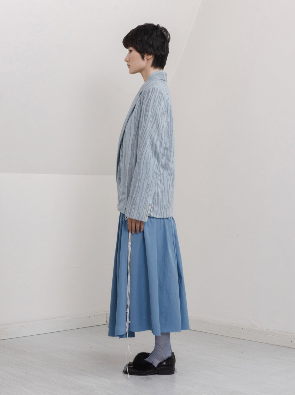 UNISECON AW21 Blue Shirred Skirt