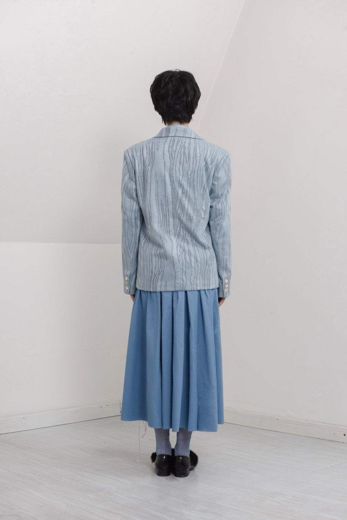UNISECON AW21 Blue Shirred Skirt