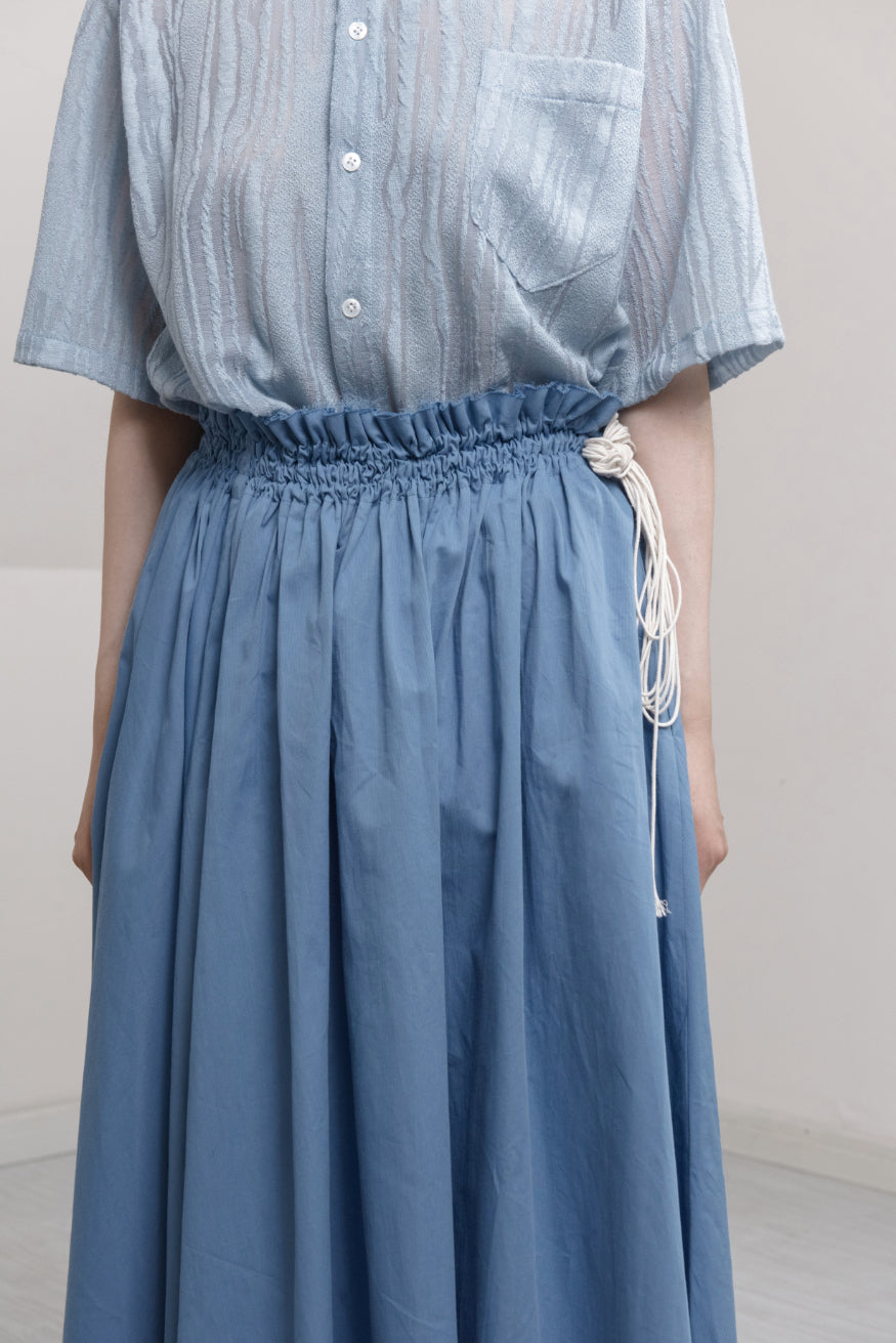 UNISECON AW21 Blue Shirred Skirt